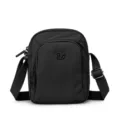Black nylon crossbody bag minimalist multi-layer shoulder bag casual daily small square bag - Black