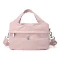 Pink nylon multi-compartment cross-body shoulder handbag for women daily travel style - Pink