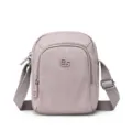 Women nylon crossbody bag simple casual small square shoulder bag multi-layer variant - Light Pink