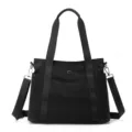 Black oxford cloth tote bag large capacity casual shoulder bag women commuting crossbody - Black