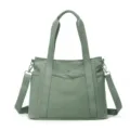 Green nylon tote bag for women, large capacity shoulder bag and casual crossbody handbag. - Mint Green
