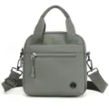 Gray canvas casual shoulder bag lightweight crossbody handbag for women daily travel use - Cloud Feather