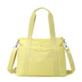 Light yellow oxford cloth women tote bag, large capacity casual single shoulder crossbody bag. - Light Yellow