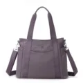 Stylish purple oxford cloth tote bag for women large capacity shoulder crossbody bag - Violet