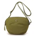 Green nylon crossbody bag for women, minimalist daily shoulder bag with adjustable strap. - Brownish Yellow