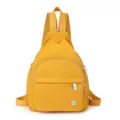 Yellow multi-purpose nylon backpack casual daily sling bag for women lightweight daypack - Yellow
