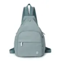 Casual multi-way convertible backpack sling bag in light grey-blue for women stylish daily use - Blue
