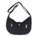 Korean style canvas crossbody bag for women, casual black shoulder bag, large capacity. - Classic Black