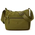 Women's casual nylon crossbody bag multi-pocket shoulder bag green travel messenger bag - Brownish Yellow