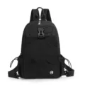 Black oxford cloth women backpack, lightweight casual travel daypack, daily fashion school bag - Black