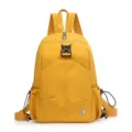 Yellow oxford cloth casual backpack for women, lightweight travel daypack with buckle. - Yellow