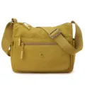 Casual women's crossbody shoulder bag, versatile yellow-green travel commuter daypack style. - Honey Yellow