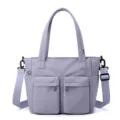 Borsa a tracolla da donna in nylon impermeabile grande capacità borsa casual lavanda. - Viola