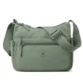Casual green nylon cross body shoulder bag for women, lightweight travel commuter handbag. - Mint Green