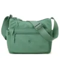Casual green nylon crossbody shoulder bag for women, lightweight commuter travel bag. - Green Apple