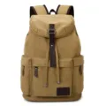Sac à dos vintage en toile durable pour homme grande capacité affaires loisirs école - Khaki