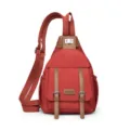Lässige Nylon-Brusttasche multifunktionale modische Rucksack Reißverschluss Tasche. - Orange