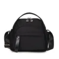 Sac à bandoulière noir minimaliste, sac à main élégant de tous les jours avec poignée et sangle. - Noir