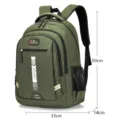 Sac à dos décontracté vert avec compartiments, cartable durable pour étudiants et voyages. - L / Vert