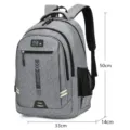 Sac à dos gris pour ordinateur portable et étudiants, cartable de voyage décontracté - L / Gris