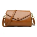 Élégant sac à bandoulière en cuir PU marron pour femme, rétro vintage sac à main. - Marron