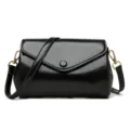 Sac bandoulière noir en cuir PU pour femme, design carré élégant et tendance pour le quotidien. - Noir
