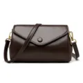 Femme marron en cuir PU sac bandoulière vintage polyvalent sac épaule quotidien fourre-tout - Café