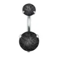 316L Stainless Steel Navel Ring Black Zirconia Body Piercing Jewelry Belly Button Ring - Black