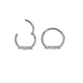 Edelstahl Scharnier Clicker Ring Nasenring Septum Piercing Körperschmuck für Damen und Herren - Strassbalken Stil (No.1) / 1.2x6mm / Silber
