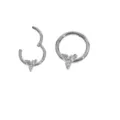Edelstahl Klapp-Segmentring mit Zirkon-Blumen-Design für Nasen- und Knorpelpiercing Schmuck. - Klee-Blütencluster(No.2) / 1.2x6mm / Silber
