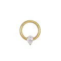 Anello per setto clicker in titanio dorato con zircone cubico a forma di pera - 1.2*8mm / Goccia d'Acqua Oro