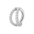 G23 titanium legering dubbele rij geplaveide zirkonia naadloze neusring piercing sieraden hoofdaanzicht - Dubbelzijdige strass zilver
