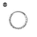 Titanium twist segment ring piercing jewelry, silver septum nose ring and helix earring hoop. - 1.0*6mm / Silver