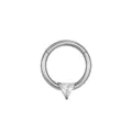 Anello Setto Nasale in Titanio con Zircone Cubico per Piercing Labbra e Orecchio - 1.2*8mm / Argento Triangolo