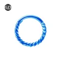 Blue twist segment ring for nose and ear piercing, seamless hoop body jewelry accessory. - 1.0*6mm / Blue