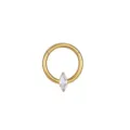 Anillo de piercing de titanio dorado con circonita cúbica para nariz y labio joya - Marquise Dorado