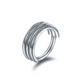 Edelstahl 316L mehrschichtiger Piercingring, Nasenring und Ohrschmuck für Damen. - Dreireihiger Reifenstil (No.8) / 1.2x6mm / Silber