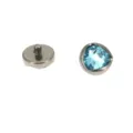 Titanium Piercing Schmuck Detailaufnahme mit Gewinderückseite und blauem Zirkonia Stein. - Seeblau Ohne Kette / 0.9*3 mm