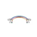 Regenboog Gebogen Barbell Wenkbrauw Piercing Sieraden met Duidelijke Zirkonia Hoofdfoto - Iriserend Wit