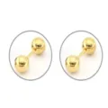 Roestvrijstalen gouden dubbele bal oorknopjes minimalistische piercing sieraden variant - 1.2x6x2.5mm / Goud