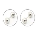 Roestvrijstalen barbell oorbellen met kleine balletjes voor kraakbeen piercing en dagelijks gebruik. - 1.2x6x2.5mm / Zilver