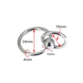 Titanium steel male piercing double ring captive bead ring with size 24mm 16mm body jewelry - Double Loop Piercing Ring (M2417) / Thickness 4mm Inner Diameter 24mm/16mm / Silver