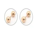 Roestvrij staal dubbele bal oorknopjes minimalistische ronde barbell piercing sieraden - 1.2x6x2.5mm / Roségoud