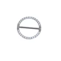 Titanium nipple ring 14G sparkling crystal rhinestone circular body piercing jewelry variant - Silver with Stones / Bar 1.6x14mm / Silver