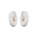 Silicone human ear model set for jewelry display, tattoo training, and piercing practice, soft. - White (Left Ear)