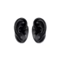 Black silicone ear models for jewelry display, piercing practice and tattoo training. Pair. - Black (Left Ear)