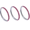 Anello naso articolato in titanio con zirconi rossi per piercing cartilagine corpo - 1.2x6mm / Argento Rosso