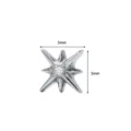F136 Titan Stern Labret Stecker Basis Piercing Schmuck 5mm glänzender Zirkonia Stein - Achseckiger Stern (M2481) / 1.0x6mm M0.9 / Silber