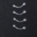 Transparentes Acryl gebogenes Hantel Piercing Set für Lippe, Augenbraue und Zunge Schmuck. - Transparente Augenbrauenstecker mit Rundkopf / 1.2x8x4mm