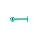 Grünes Labret Piercing Detailaufnahme, Edelstahl Knorpel Ohrring Körperschmuck Stück. - Grün